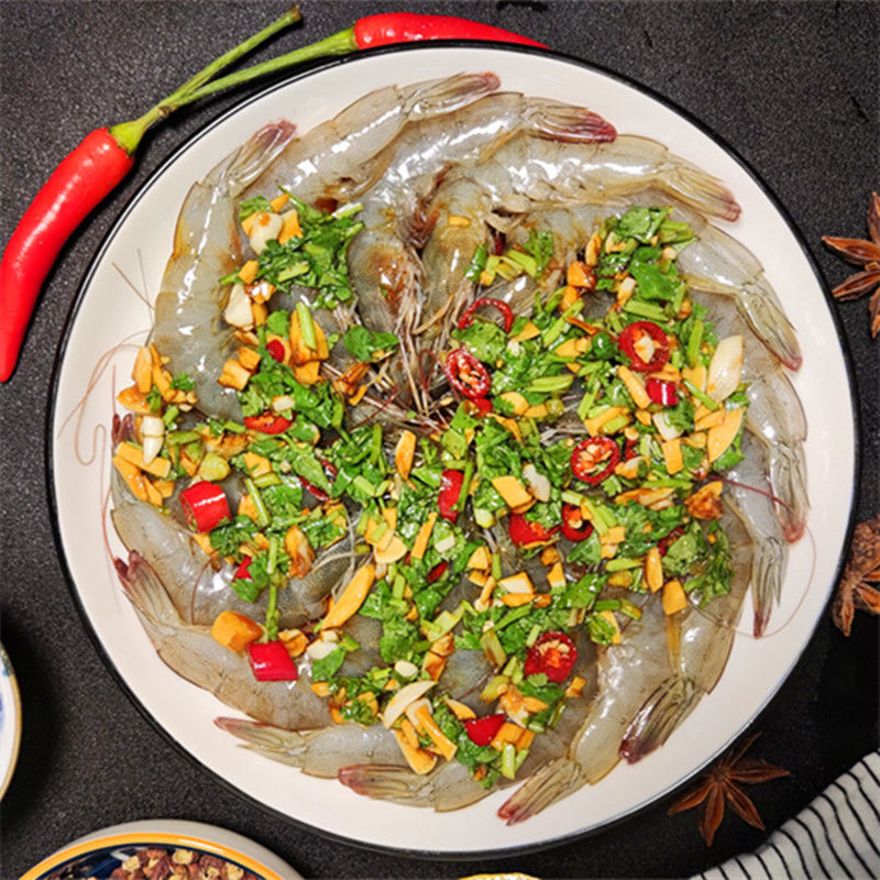 顺丰生腌海虾500g大虾传统潮汕特产当天现做网红生腌虾即食麻辣虾腌虾