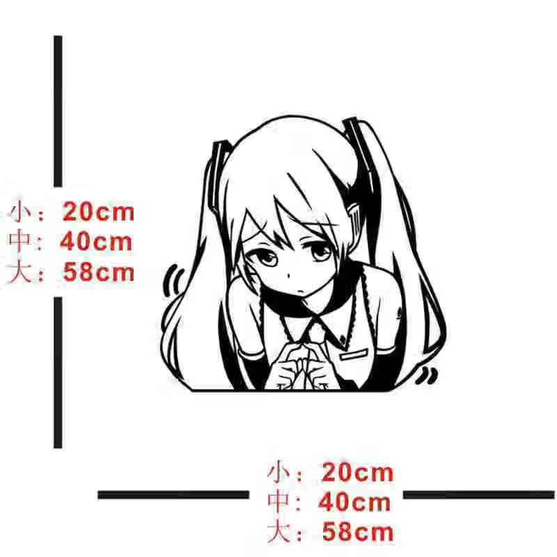 初音未来行李箱贴纸初音未来墙贴miku动漫机箱贴纸电脑主机痛贴二次元