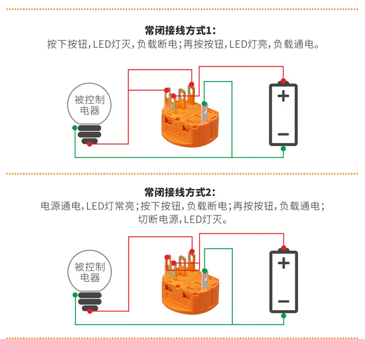 22mm金属按钮开关/自锁复位带灯环形发光防水红绿蓝黄