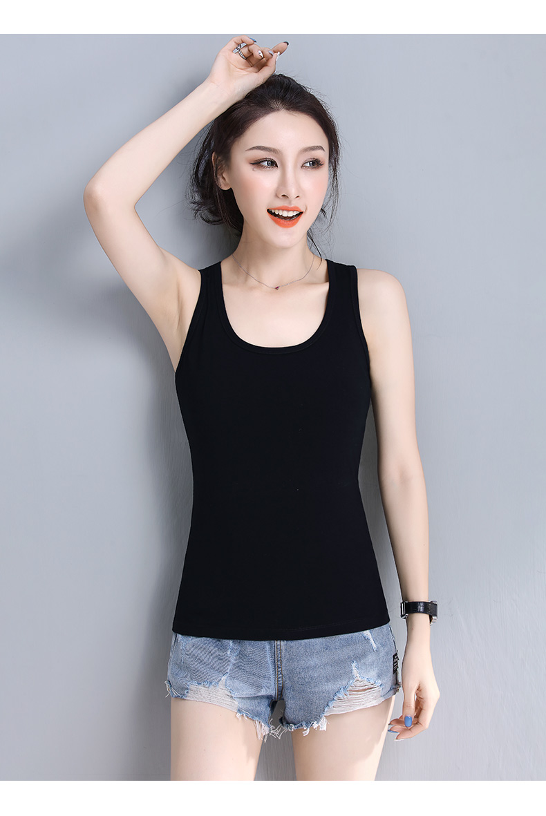 砍肩宽带背心女短装吊带掉带吊代黑色无袖工字夏打底外穿运动训练健身