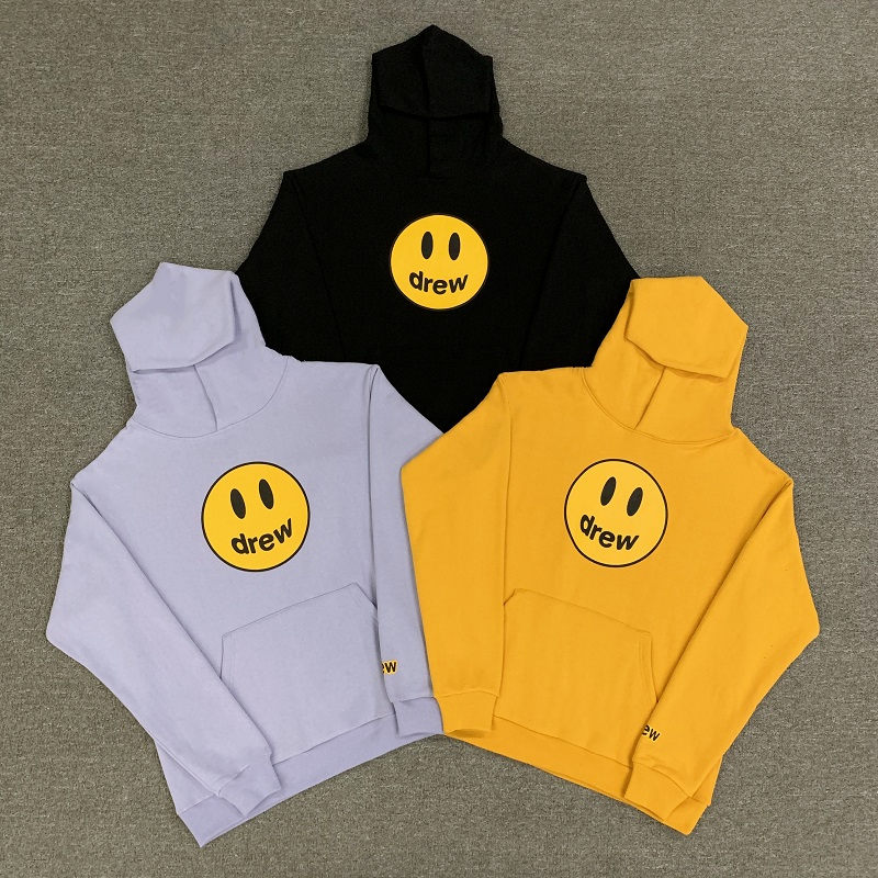 高版本drew house justin bieber贾斯汀比伯同款笑脸fog连帽卫衣 drew