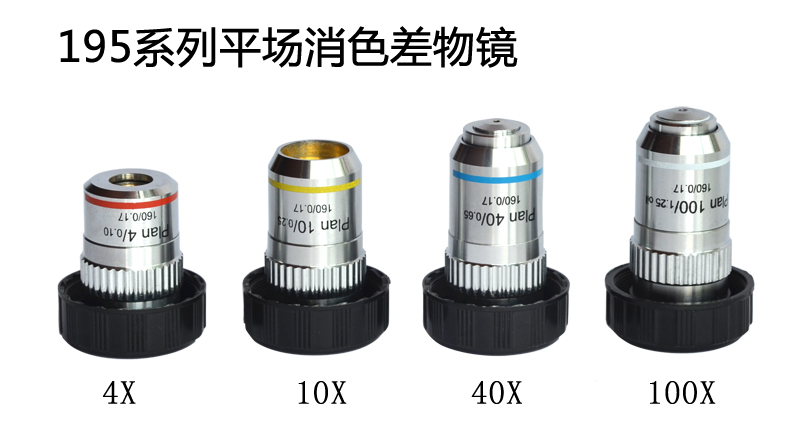 195平场物镜4倍10倍40倍100倍学金相显微镜可用j 40x