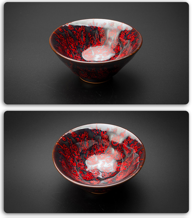 2018新品,建盏建阳油滴天目釉茶杯主人品茗杯鹧鸪斑 尺寸7.5*4.