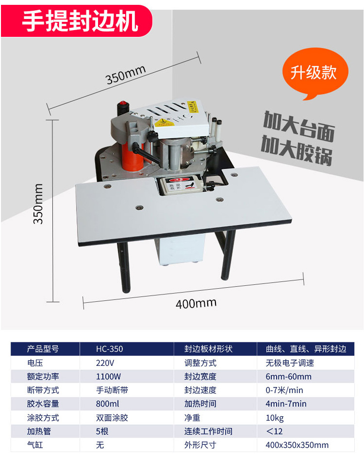 手动木工封边机 家装手提式双面涂胶便携电动家用小型