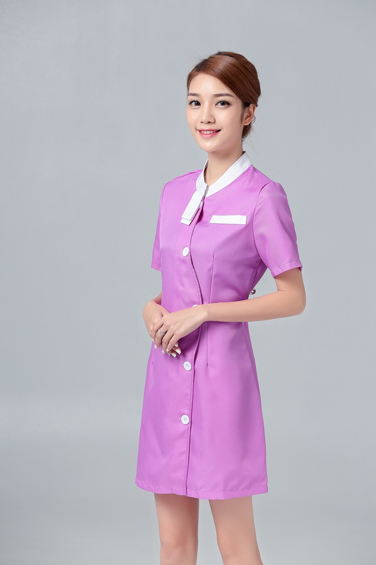 美容师工作服女美容服职业技师服护士修身连衣裙短袖美容院工作服