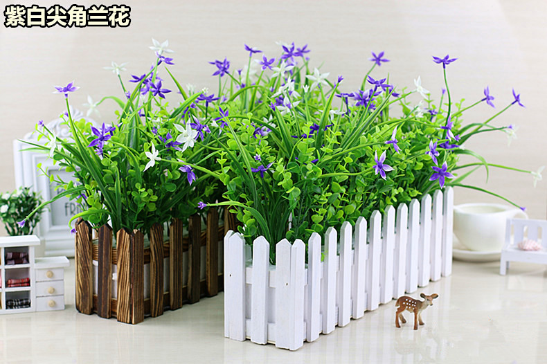 花艺赫仿真花套装仿真绿色植物花草假花塑料花桌面工程隔断摆放花艺