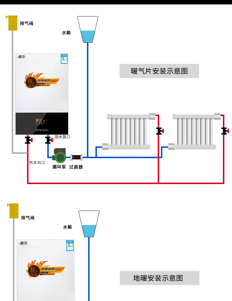 馨普(xinpu)电锅炉取暖水暖家用地暖专用商用壁挂炉煤