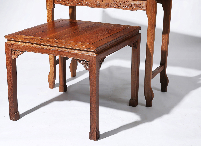 非洲崖豆木)方餐桌餐椅组合 仿古中式实木古典饭桌 八仙桌 古典家 搭