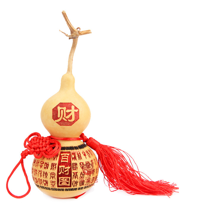 天然葫芦摆件葫芦挂件 家居饰品摆设 恭喜发财款中国结天然葫芦