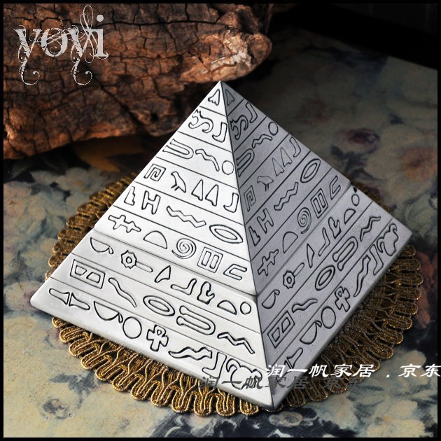 经典复古埃及金属雕刻金字塔创意时尚装饰烟灰缸家居摆件_ 3折现价123
