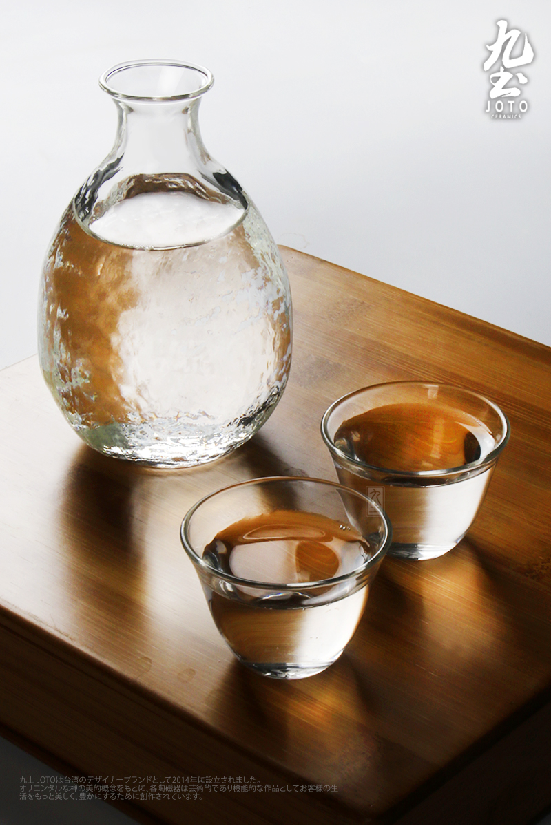 九土日式清酒器具套装手工吹制玻璃和风锤目纹杯家用冷酒白酒壶盅手工