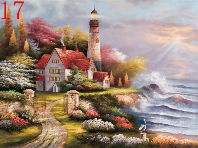 正画新品,高清喷绘印刷油画世界古典名画田园画欧式山水景黄金满地