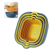 Box home drain basket washing fruit basket washing vegetable basket kitchen rack plastic storage basket thickened sink washing rice basket thickened drain basket 6-piece set