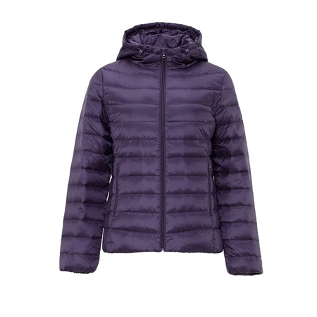Jieao light down jacket women's short 90% white goose down hooded winter coat women's thin down jacket 1312206 8046#purple 160/S Jieao light down jacket women's short 90% white goose down hooded winter coat women's thin down jacket 1312206 8046#purple 160/S