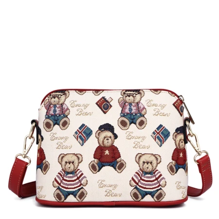 Little bear attachment female shell bag Korean version of the all-match Messenger bag mini small bag Shoulder bag cloth art for girlfriend's birthday gift Little bear attachment female shell bag Korean version of the all-match Messenger bag mini small bag Shoulder bag cloth art for girlfriend's birthday gift