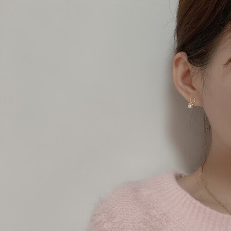 Xiao color 925 white fungus needle imitation pearl design earrings, female temperament, simple and small, small net celebrity personalized earrings, imitation pearl earrings, fashion jewelry for girls, B7Y203-C12, imitation pearl earrings Xiao color 925 white fungus needle imitation pearl design earrings, female temperament, simple and small, small net celebrity personalized earrings, imitation pearl earrings, fashion jewelry for girls, B7Y203-C12, imitation pearl earrings