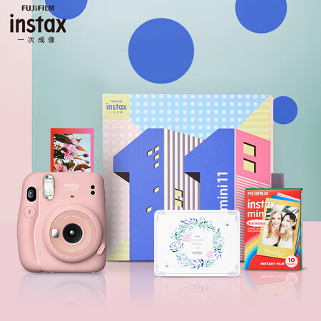 Fuji instax instant instant camera mini11 exquisite gift box with 10 sheets of photo paper Fuji instax instant instant camera mini11 exquisite gift box with 10 sheets of photo paper