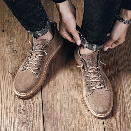 Emperor Mengbao Martin boots men's autumn new high-top desert tooling men's boots outdoor short boots British retro all-match casual shoes men's heightened warmth snow cotton shoes men 835 apricot 41 Emperor Mengbao Martin boots men's autumn new high-top desert tooling men's boots outdoor short boots British retro all-match casual shoes men's heightened warmth snow cotton shoes men 835 apricot 41