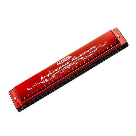 Swan SWAN 24 hole polyphony C harmonica tuning teaching position marked in red wine Swan SWAN 24 hole polyphony C harmonica tuning teaching position marked in red wine
