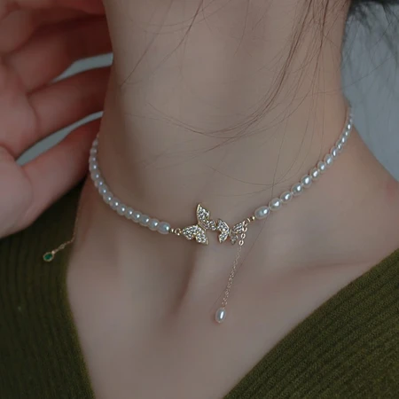 Ideer Freshwater Pearl Necklace Female Butterfly Pendant Light Luxury Niche Advanced Sense Retro Choker Necklace Clavicle Chain Girls' Birthday Graduation Gift for Wife Girlfriend Mother B3Y301 Bowknot Freshwater Pearl Ideer Freshwater Pearl Necklace Female Butterfly Pendant Light Luxury Niche Advanced Sense Retro Choker Necklace Clavicle Chain Girls' Birthday Graduation Gift for Wife Girlfriend Mother B3Y301 Bowknot Freshwater Pearl