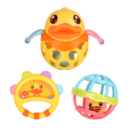 B.Duck little yellow duck baby toy, baby doll, fitness player, ball catcher, rattle, soft teether, soothing rattle set WL-BD097 B.Duck little yellow duck baby toy, baby doll, fitness player, ball catcher, rattle, soft teether, soothing rattle set WL-BD097