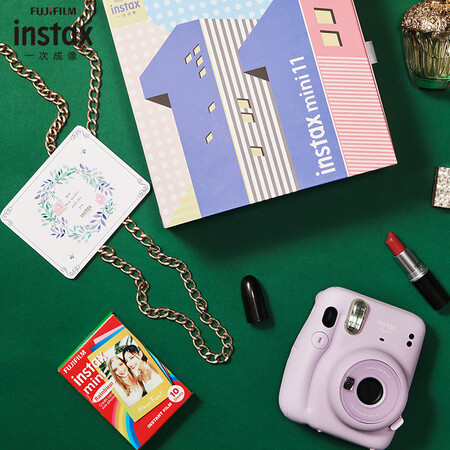 Fuji instax instant instant camera mini11 exquisite gift box with 10 sheets of photo paper Fuji instax instant instant camera mini11 exquisite gift box with 10 sheets of photo paper
