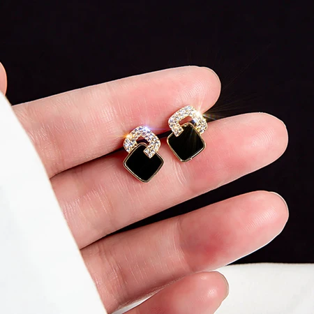 YYEU cross black earrings 2022 new trendy 925 silver earrings femininity niche high-end round face silver needle earrings geometric cross black earrings YYEU cross black earrings 2022 new trendy 925 silver earrings femininity niche high-end round face silver needle earrings geometric cross black earrings