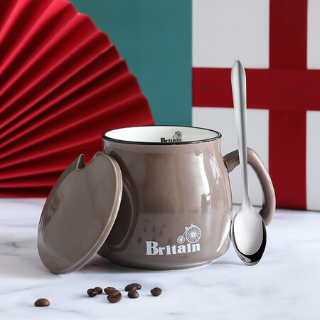 Bethes Coffee Cup Set Ceramic Mug Mug with Lid and Spoon Creative Ceramic Mug with Lid and Spoon Milk Cup Breakfast Cup Office Water Cup Drinking Cup Customizable Bethes Coffee Cup Set Ceramic Mug Mug with Lid and Spoon Creative Ceramic Mug with Lid and Spoon Milk Cup Breakfast Cup Office Water Cup Drinking Cup Customizable