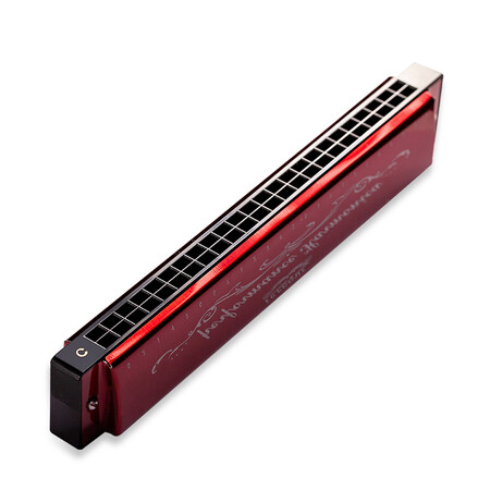 Swan SWAN 24 hole polyphony C harmonica tuning teaching position marked in red wine Swan SWAN 24 hole polyphony C harmonica tuning teaching position marked in red wine
