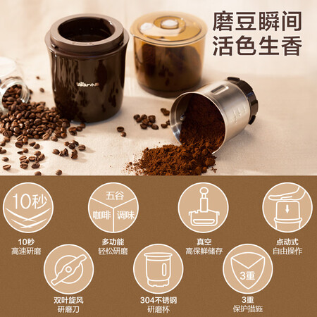 Bear bear mill grinder dry milling coffee beans vacuum reservoir MDJ-A01Y1 Bear bear mill grinder dry milling coffee beans vacuum reservoir MDJ-A01Y1