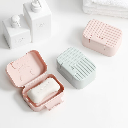 JAJALIN Soap Box Creative Travel Simple Style Soap Laundry Soap Box Drain Soap Soap Box Striped Blue 11*7.5*5cm with Lid JAJALIN Soap Box Creative Travel Simple Style Soap Laundry Soap Box Drain Soap Soap Box Striped Blue 11*7.5*5cm with Lid