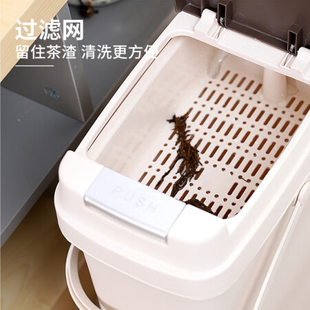 Meng Ting Tea dregs bucket tea strainer pop-lid tea bucket with lid drain bucket with water pipe tea trash can thick plastic large 7 liters A58187 Meng Ting Tea dregs bucket tea strainer pop-lid tea bucket with lid drain bucket with water pipe tea trash can thick plastic large 7 liters A58187
