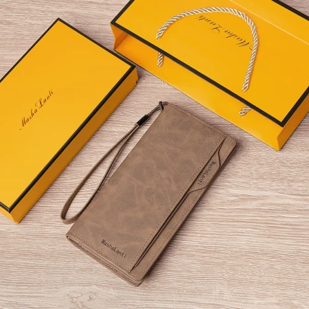 MashaLanti Men's Wallet Men's Long Wallet Wallet Fashion Clutch Large Capacity Coin Purse Card Bag Birthday Gift for Boyfriend Husband Brown MashaLanti Men's Wallet Men's Long Wallet Wallet Fashion Clutch Large Capacity Coin Purse Card Bag Birthday Gift for Boyfriend Husband Brown