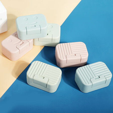 JAJALIN Soap Box Creative Travel Simple Style Soap Laundry Soap Box Drain Soap Soap Box Striped Blue 11*7.5*5cm with Lid JAJALIN Soap Box Creative Travel Simple Style Soap Laundry Soap Box Drain Soap Soap Box Striped Blue 11*7.5*5cm with Lid