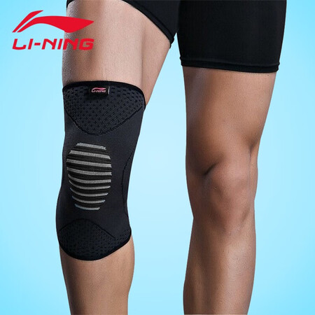 Li Ning LI-NING sports knitted breathable knee pads for men and women basketball running climbing fitness sports protective gear leggings 916-3 black single L size Li Ning LI-NING sports knitted breathable knee pads for men and women basketball running climbing fitness sports protective gear leggings 916-3 black single L size