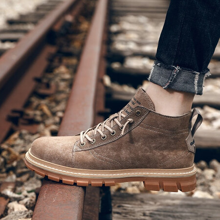 Emperor Mengbao Martin boots men's autumn new high-top desert tooling men's boots outdoor short boots British retro all-match casual shoes men's heightened warmth snow cotton shoes men 835 apricot 41 Emperor Mengbao Martin boots men's autumn new high-top desert tooling men's boots outdoor short boots British retro all-match casual shoes men's heightened warmth snow cotton shoes men 835 apricot 41