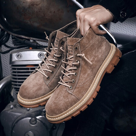Emperor Mengbao Martin boots men's autumn new high-top desert tooling men's boots outdoor short boots British retro all-match casual shoes men's heightened warmth snow cotton shoes men 835 apricot 41 Emperor Mengbao Martin boots men's autumn new high-top desert tooling men's boots outdoor short boots British retro all-match casual shoes men's heightened warmth snow cotton shoes men 835 apricot 41