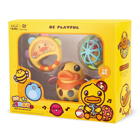 B.Duck little yellow duck baby toy, baby doll, fitness player, ball catcher, rattle, soft teether, soothing rattle set WL-BD097 B.Duck little yellow duck baby toy, baby doll, fitness player, ball catcher, rattle, soft teether, soothing rattle set WL-BD097