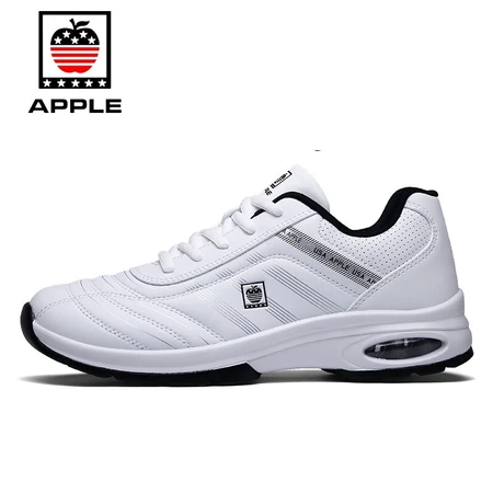 American Apple Apple sports shoes men's shoes autumn and winter air cushion leather running shoes men's casual shoes men's comfortable and versatile Korean version of the travel shoes white 41 American Apple Apple sports shoes men's shoes autumn and winter air cushion leather running shoes men's casual shoes men's comfortable and versatile Korean version of the travel shoes white 41