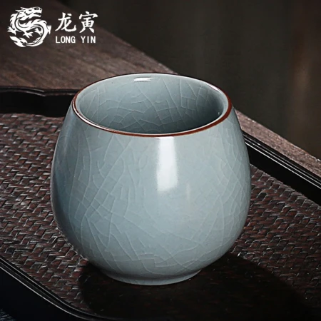 Longyin Ru kiln tea cup tea set ceramic tea tasting single cup open piece can keep the master cup home kung fu drinking tea personal cup Ru kiln master cup Longyin Ru kiln tea cup tea set ceramic tea tasting single cup open piece can keep the master cup home kung fu drinking tea personal cup Ru kiln master cup