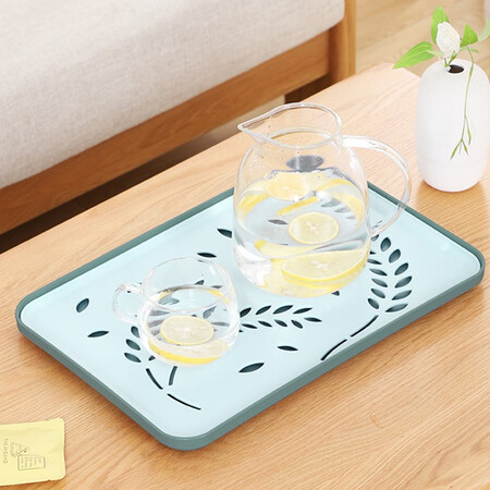 Asto Arsto Household Drainage Tray Multifunctional Plastic Creative Tea Tray Water Cup Plate Dinner Plate Fruit Plate Rectangular Storage Tray-Large Green Asto Arsto Household Drainage Tray Multifunctional Plastic Creative Tea Tray Water Cup Plate Dinner Plate Fruit Plate Rectangular Storage Tray-Large Green
