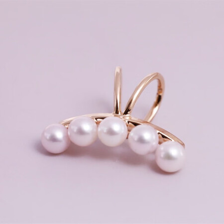 Xiao Yi Song Jia the same pearl ear clip GiO jewelry Japan Akoya seawater pearl earrings fashion 18K gold non-pierced ear bone clip 18K rose gold pearl 4-4.5mm single Xiao Yi Song Jia the same pearl ear clip GiO jewelry Japan Akoya seawater pearl earrings fashion 18K gold non-pierced ear bone clip 18K rose gold pearl 4-4.5mm single