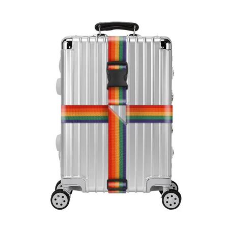 Banzheni cross packing belt overseas checked trolley case binding belt cable tie suitcase checked packing belt travel safety bundled box with luggage writing tag rainbow color Banzheni cross packing belt overseas checked trolley case binding belt cable tie suitcase checked packing belt travel safety bundled box with luggage writing tag rainbow color
