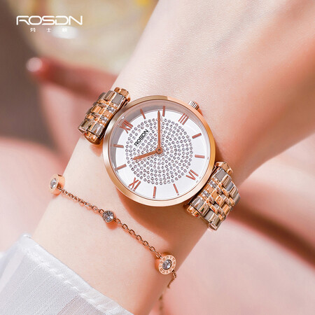 Lawston Gypsophila watch women's new rose gold steel strap with diamonds British light luxury ladies watch women's net red watch rose gypsophila 3659 Lawston Gypsophila watch women's new rose gold steel strap with diamonds British light luxury ladies watch women's net red watch rose gypsophila 3659