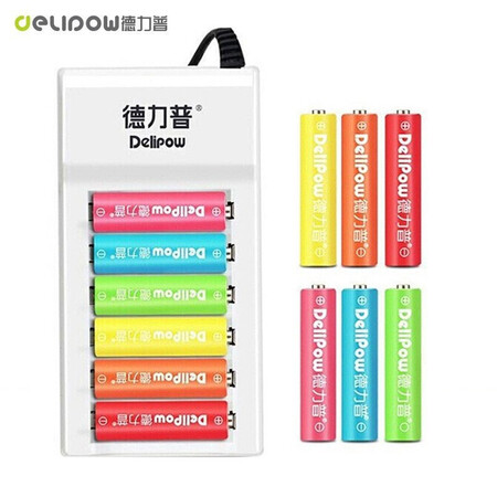 Delipow rechargeable battery No. 5/7 battery with 12 battery charging set suitable for toy remote control charger + 6 No. 5 + 6 No. 7 Delipow rechargeable battery No. 5/7 battery with 12 battery charging set suitable for toy remote control charger + 6 No. 5 + 6 No. 7