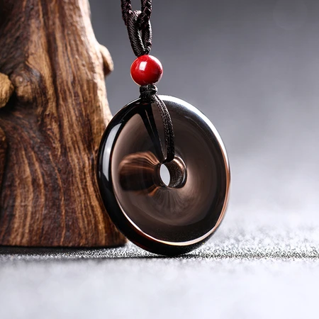 Jinshiling natural obsidian safety buckle pendant for men and women natal year amulet crystal couple necklace cinnabar good luck beads to keep safe for boys and girls wife birthday gift ice species obsidian safety buckle Jinshiling natural obsidian safety buckle pendant for men and women natal year amulet crystal couple necklace cinnabar good luck beads to keep safe for boys and girls wife birthday gift ice species obsidian safety buckle