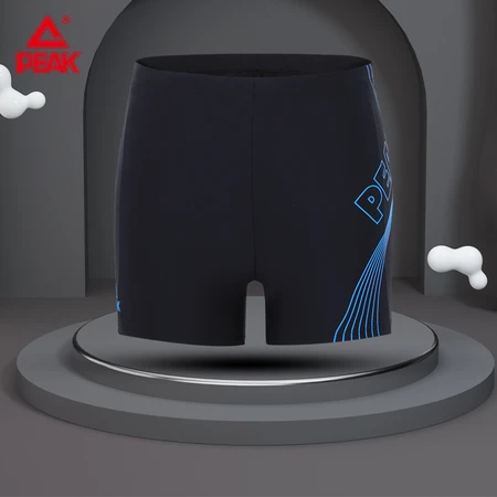 Peak swimming trunks men's swimsuit anti-chlorine comfortable boxer quick-drying not close-fitting hot spring vacation professional swimming trunks YS00102 black blue L Peak swimming trunks men's swimsuit anti-chlorine comfortable boxer quick-drying not close-fitting hot spring vacation professional swimming trunks YS00102 black blue L