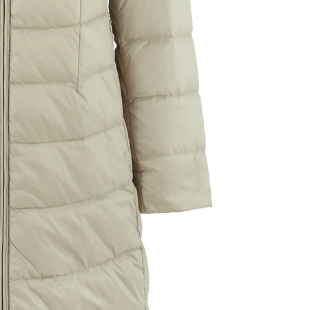 Jieao down jacket women's white duck down fox fur collar winter coat winter women's over-the-knee down jacket 7981028 7220#beige 170/L Jieao down jacket women's white duck down fox fur collar winter coat winter women's over-the-knee down jacket 7981028 7220#beige 170/L