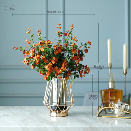 Yepai natural wind small rose fake flower artificial flower decoration home living room vase floral light luxury soft decoration coffee table decoration TV cabinet decoration flower hotel restaurant dining table vase decoration C floral set with vase Yepai natural wind small rose fake flower artificial flower decoration home living room vase floral light luxury soft decoration coffee table decoration TV cabinet decoration flower hotel restaurant dining table vase decoration C floral set with vase