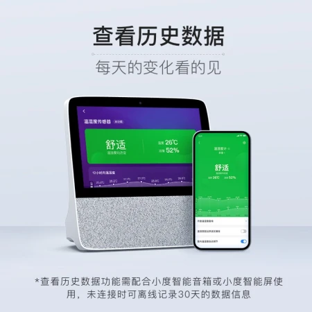 Xiaodu smart temperature and humidity meter indoor high-precision sensor ultra-long battery life electronic thermometer home linkage smart device Xiaodu smart temperature and humidity meter indoor high-precision sensor ultra-long battery life electronic thermometer home linkage smart device